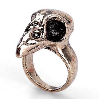 Womens Vintage Skull Bird Finger Ring