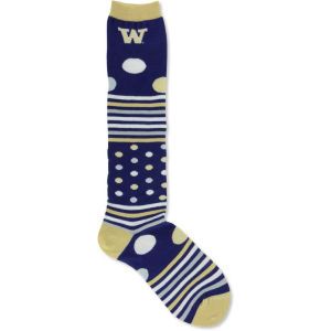 Washington Huskies For Bare Feet Dots and Stripes 538 Socks