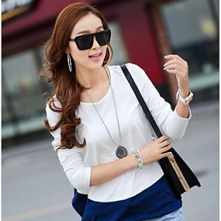 Womens Spring Joint Color Long Sleeve Blouse