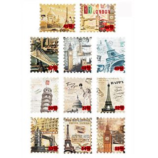 11PCS Mixed Pattern Stamp Stickers No.45 55(6x5x0.1cm)