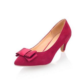 Suede Womens Cone Heel Pumps Heels Shoes with Bowknot (More Colors)