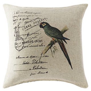 18 Country Bird Print Polyester Decorative Pillow With Insert