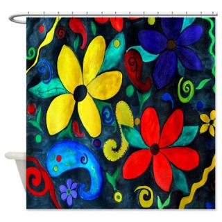  Retro Floral Art Shower Curtain  Use code FREECART at Checkout