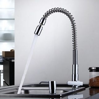 Contemporary Chrome Finish One Hole Single Handle Kitchen Faucet