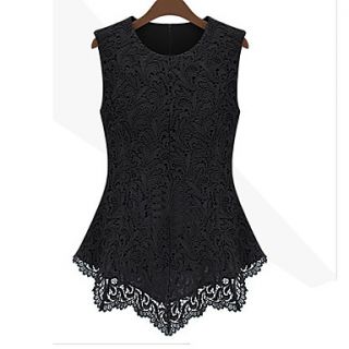 Womens Lace Sleeveless Doll Collar Blouse