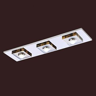 Led Crystal Flush Mount with 3 lights, Modern Amber Crystal Electroplating Stainless Steel.