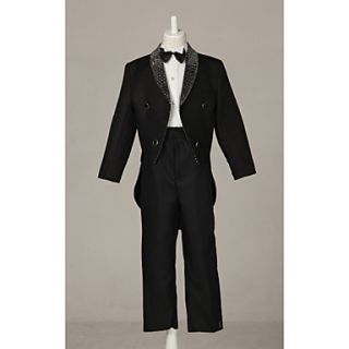 Three Pieces Black Swallow tail Ring Bearer Suit