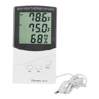 Indoor Outdoor Digital Thermometer With Hygrometer