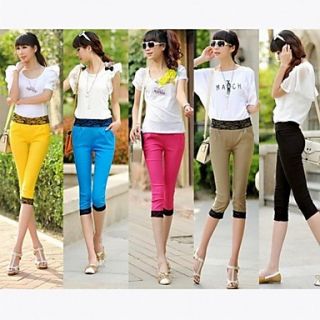Fashion New Harlan Candy Color Lace Seventh Pants