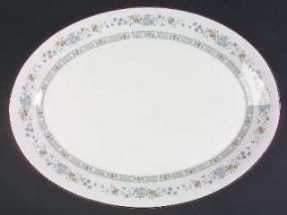 Royal Doulton Tara 16 Oval Serving Platter, Fine China Dinnerware   Blue, Yello