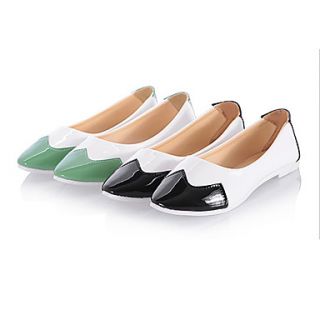 Leatherette Womens Flat Heel Cap Toe Flats Shoes (More Colors)