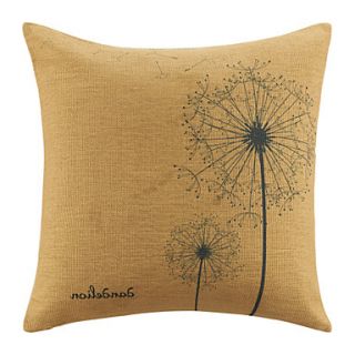 Simplicity Dandelions Pattern Brown Decorative Pillow Cover