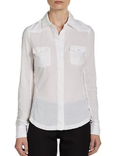 Fitted Cotton Shirt   White
