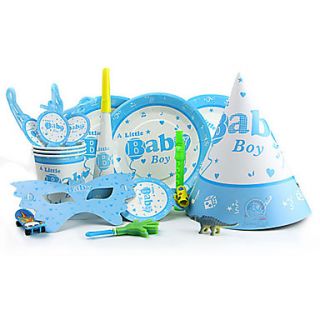 Lovely Boy Party Supplies for Baby Shower   Set of 84 Pieces