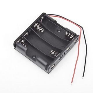 Plastic Battery Storage Case Box Holder For AA with Wire Leads