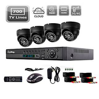 Liview 700TVL Outdoor Day/Night Security Camera and 4CH HDMI 960H Network DVR System