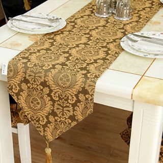 Yarn Dye Golden Floral Table Runner