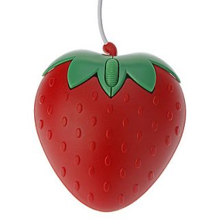 USB Wired Strawberry Shaped Optical Mouse