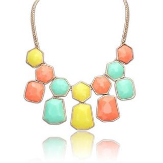 European Style Alloy Resin Fashion Lady Statement Necklace (More Color) (1 pc)