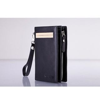 Fashion Style Mens checkbook Bag Genuine Leather Purse Coin Holder Phone Case Bag