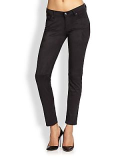 7 For All Mankind The Sueded Skinny Jeans/Black   Sueded Black