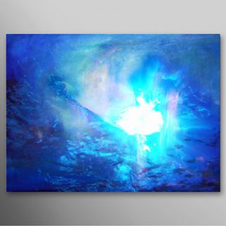 Hand Painted Oil Painting Abstract Blue Vortex with Stretched Frame Ready to Hang