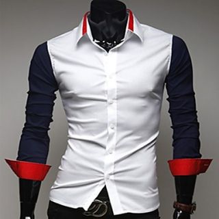 Mens Handsome Contrast Color Casual Shirts