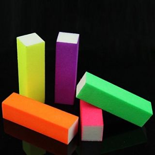 5PCS Nail Art Fluorescent Luminous Candy Color Buffer Block for False Nail Tips Acrylic