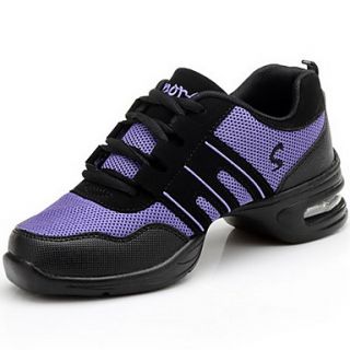 Womens Leather Upper Breathable Fitness Sneakers Modern Dance Shoes(More Colors)