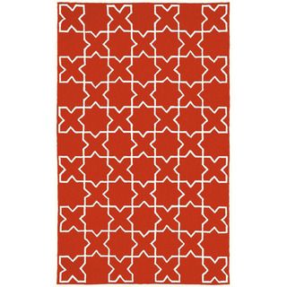 Hand tufted Red Tiles Outdoor Rug (5 X 76)