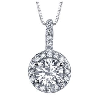 Simulated Diamond, Diamonore Pendant 1.2 CT. T.W., White/Gold, Womens