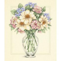 Flowers In Tall Vase Counted Cross Stitch Kit 12x14