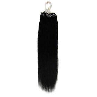 16Inch 1Pcs Remy Loops Micro Rings Beads Tipped Straight Hair Extensions More Dark Colors 100s/pake 0.4g/s