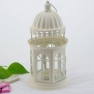 European Style Cut Out Metal Candle Holder with Glass Window (More Colors)