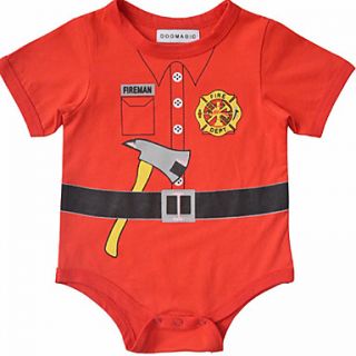 Doomagic Kids Delicate Firemen Baby Romper(Red)