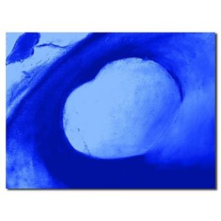 Hand Painted Oil Painting Abstract Blue with Stretched Frame