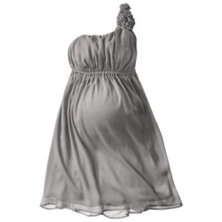 Merona Maternity One Shoulder Rosette Dress   Cement Gray XXL