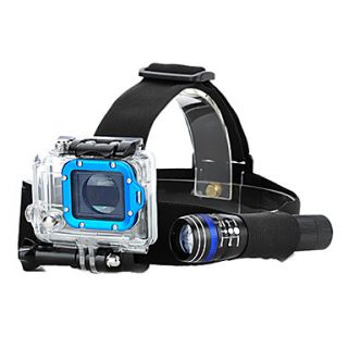 Camera Fixed Headband for GoPro Hero with Flashlight Holder Black
