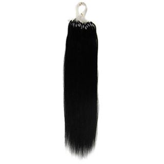 20Inch 1Pcs Remy Loops Micro Rings Beads Tipped Straight Hair Extensions More Dark Colors 100s/pake 0.5g/s