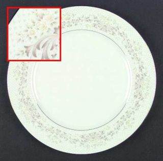 Sango Organza Dinner Plate, Fine China Dinnerware   Yellow&White Flowers,Brown S