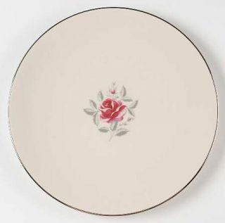Flintridge Delrose (Coupe) Dinner Plate, Fine China Dinnerware   Pink Rose, Gray