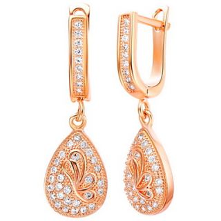 Amazing Gold Or Silver Plated With Cubic Zirconia Drop Womens Earrings(More Colors)