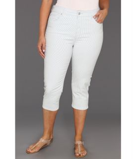 NYDJ Plus Size Plus Size Ariel Crop Railroad Stripe Womens Jeans (Blue)