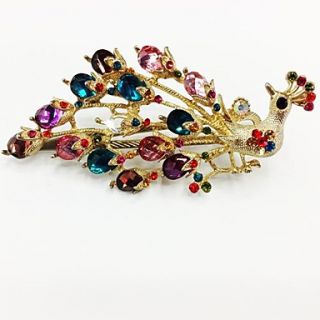 Fashion Diamond Colorful Phoenix Peacock Shining for Women Hair Accessories Jewelry