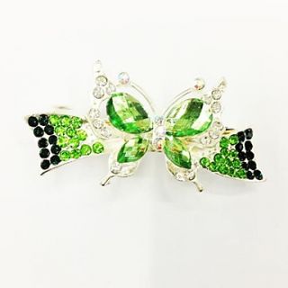 Fashion Bling Shinning Diamond Ancient Bronze Green Butterfly for Women Hairpin Jewelry Accessories