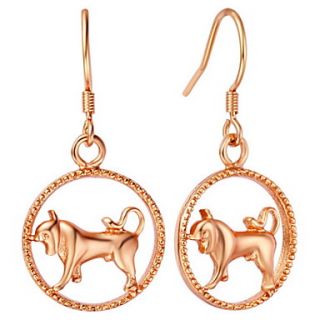 Fashion Silver And Gold Plated With Taurus Drop Womens Earring(More Colors)