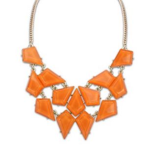 European Style (Irregular Geometry) Resin Two Layer Chain Statement Necklace (More Colors) (1pc)