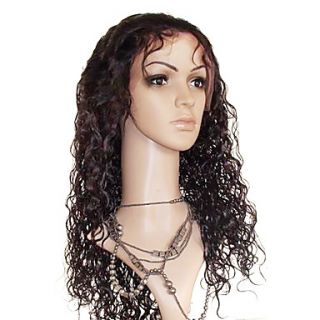 16 Inch Loose Curly 100% Human Hair Lace Frontal Wig Adjustable Size Cap More Colors Available