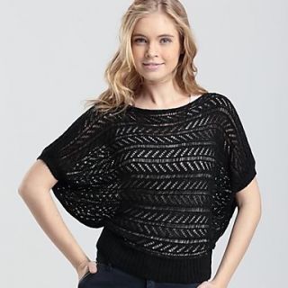 Women Solid Color Fashion Loose Pullover Knitted Sweater Batwing Shirt
