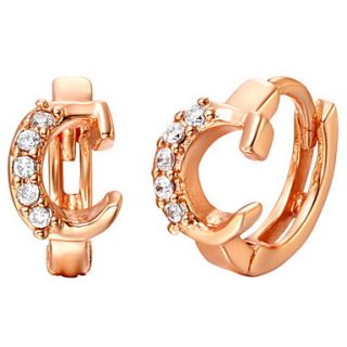Special Silver And Gold Plated With Cubic Zirconia Letter C Womens Earring(More Colors)